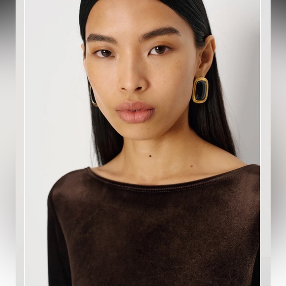 NWT Reformation Jaelynn Knit Dress Deep Brown Velvet L - Picture 3 of 10